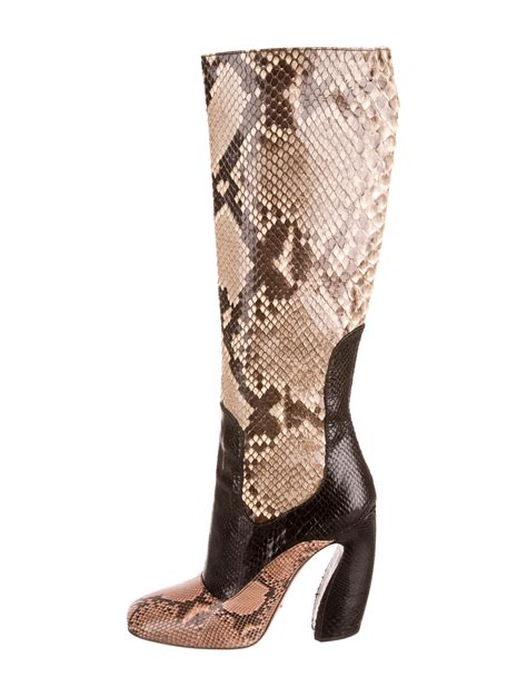 prada womens wedge boots|Prada snakeskin boots.